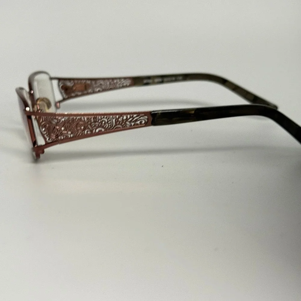 Kay Unger K150 BRN Eyeglasses Brown Filigree Rectangle Frame‎ 52-18-135 Womens